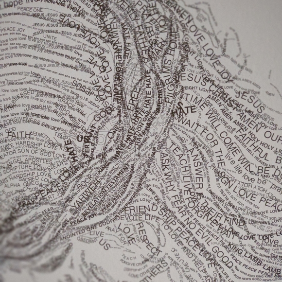 - Art- NEW - Illustration Art Print image of Jesus - Typography - style. C… - Picture 4 of 5